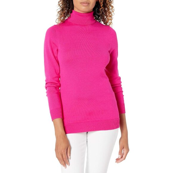 Sweaters - Women's Lightweight Cotton Blend Turtleneck Sweater Plus Size Casual Fashion